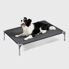 Dogtopia Elevated Indoor Outdoor Pet Cot, Gray Large Dog Bed