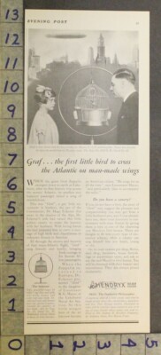 1929 HENDRYX BIRD CAGE GRAF ZEPPELIN TRAVEL AVIAN AVIATION HISTORIC AD 27169