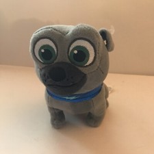 Disney Plush Puppy Dog Pals Bingo 7" Gray Bulldog Stuffed Animal Blue Collar