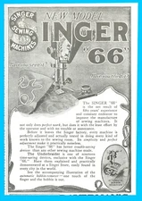 1906 SINGER SEWING MACHINE antique PRINT AD The Singer "66"