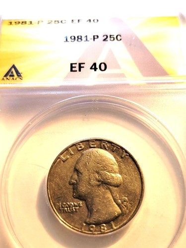 1981-P Liberty Quarter, filled mint mark , "IN" smeared and errors on rim