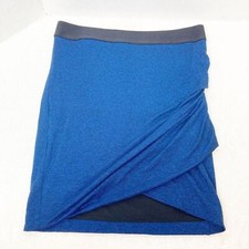 Express blue knit ruched skirt size small