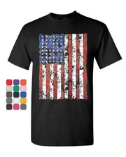 Distressed US Flag T-Shirt American Flag Mens Tee Shirt