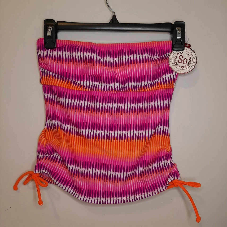 NUEVO CON ETIQUETAS SO XS Tankini Traje de Baño Sin Tirantes Traje de Baño Separado SOLO PARTE SUPERIOR Rosa Naranja Foto 2 de 4