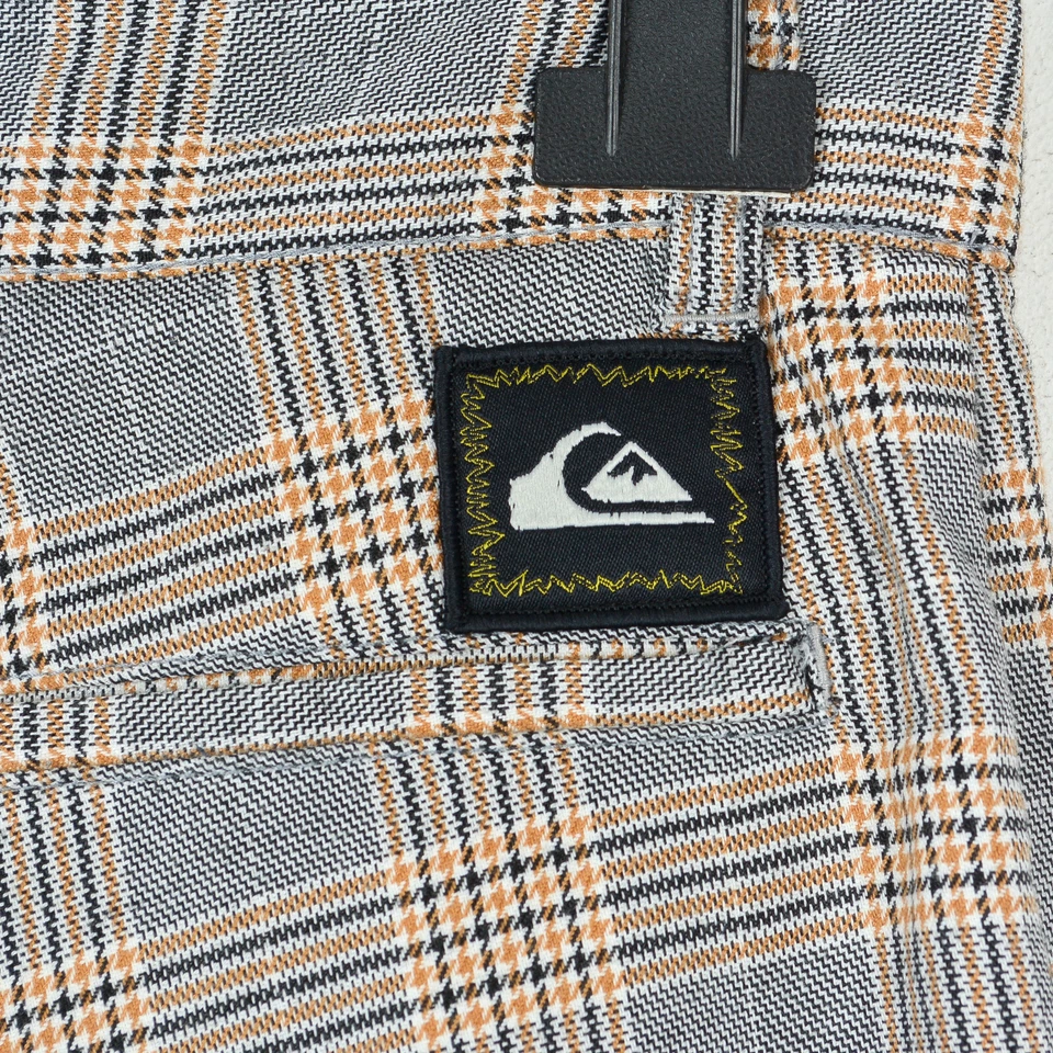 Quiksilver Pantalones Chinos Slim Para Hombre Grises A Cuadros Tartán W32 - Imagen 3 de 4