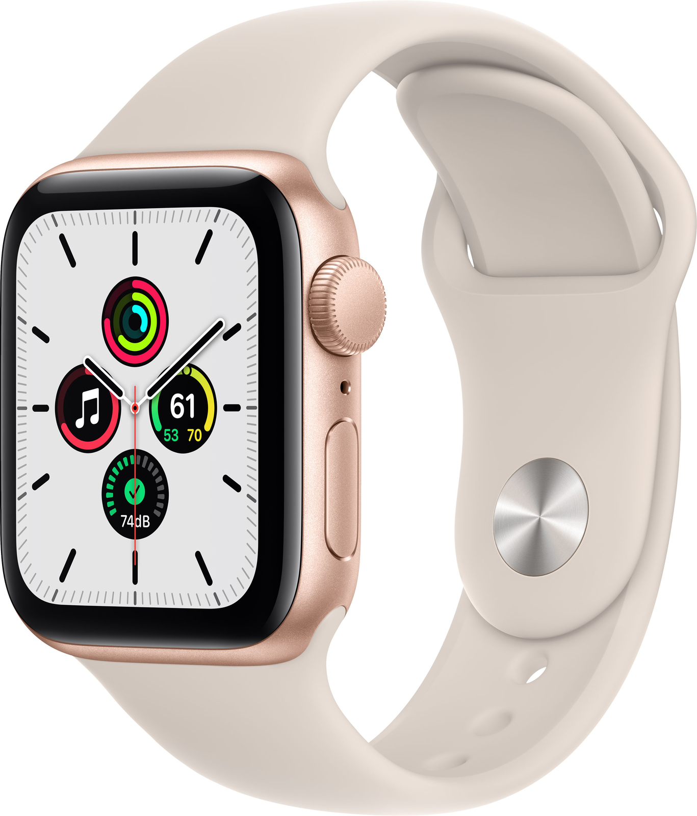 Apple Watch SE 40mm Gold Aluminum Case with Starlight Sport Band MKQ03LL/A-image