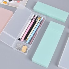Transparent Plastic Pencil Case Pen Box Kids Gift Office School Supplies