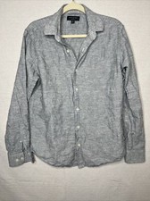 Banana Republic Men's Grey Button Down Top Size Medium