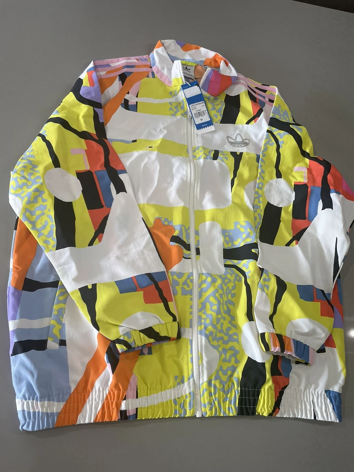 New! Adidas Love Unites Windbreaker Mens sz M Medium Zip Up Jacket H43971