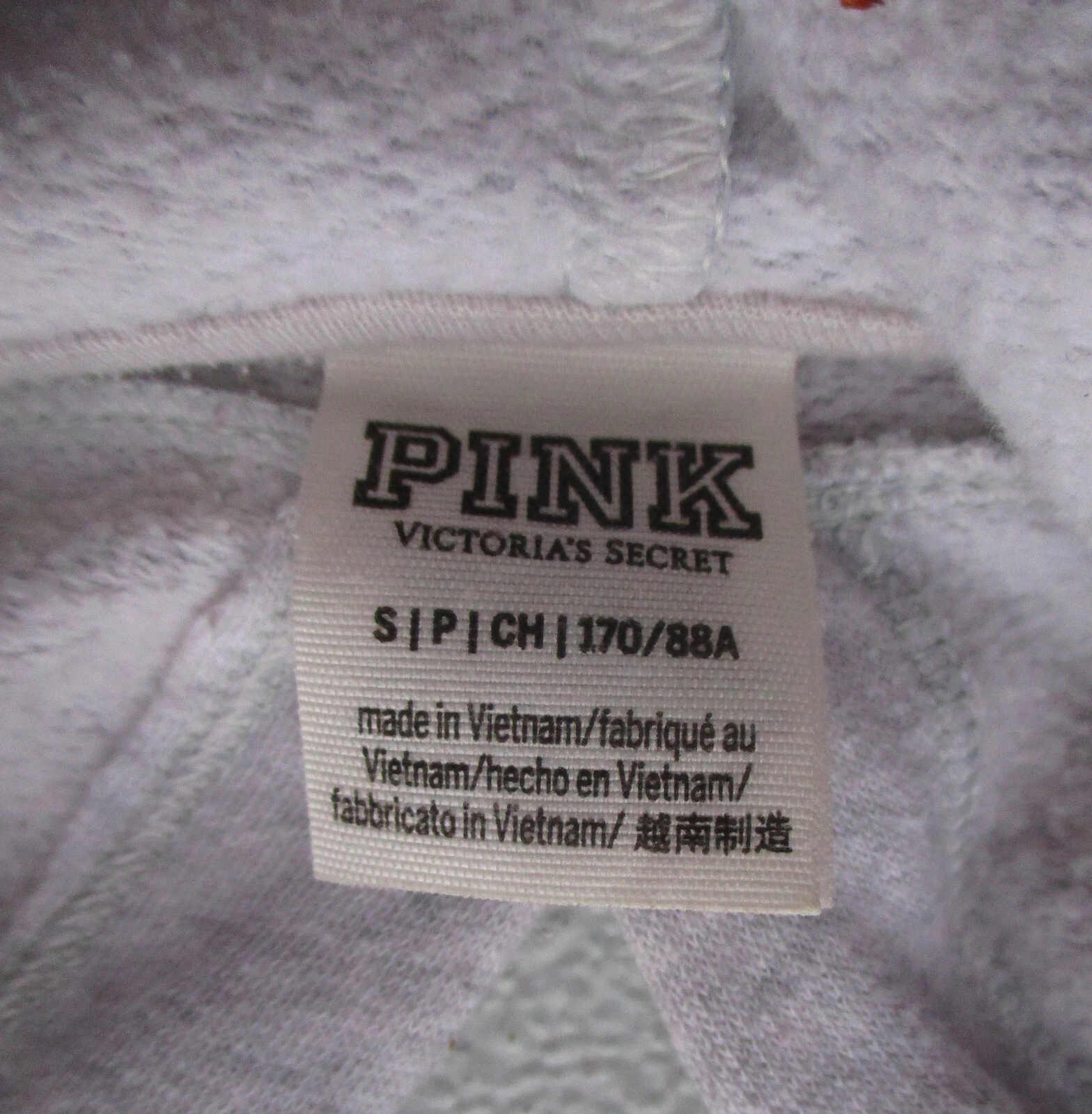 UNDERCOVER Felpa con cappuccio pullover Victoria's Secret rosa grigio e nero donna taglia S