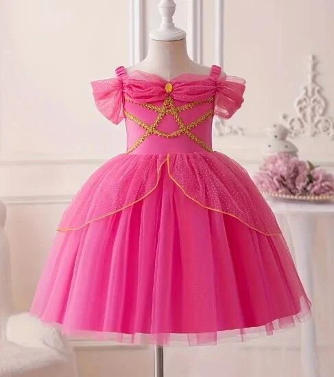 NEW Princess Aurora Sleeping Beauty Dress Girls Halloween Costume - Image 2 of 4