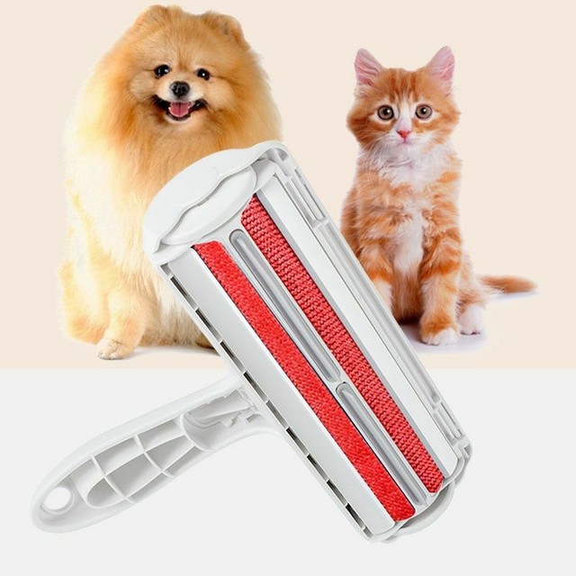 Pets Hair Remover Roller Sticking Clear Dog Cat Grooming 2 -Way Brush