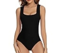 Shinestar Black L Leotard Bodysuit Stretch Thigh High Snaps Ribbed Terry Goblin