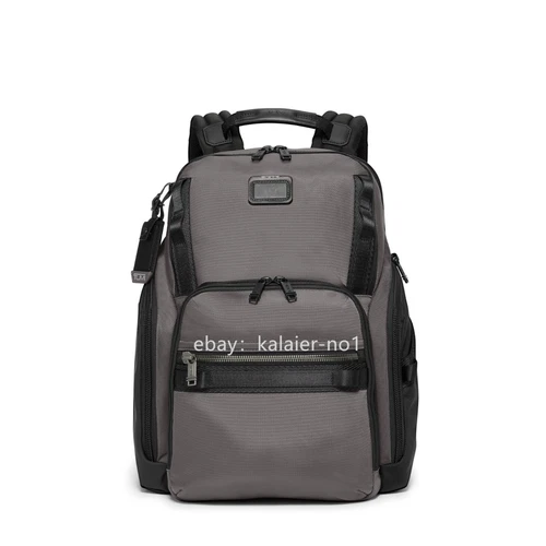 TUMI ALPHA BRAVO SEARCH 232789D Charcoal black Backpack Nylon Leather NEW - Picture 3 of 8