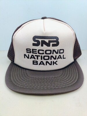 Vintage SNB Second National Bank Trucker Hat Snapback Cap
