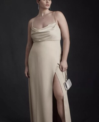 bhldn remy satin charmeuse dress Anthropologie BHLDN Remy Satin Charmeuse Maxi Gown Womens Size 26W NWT $248