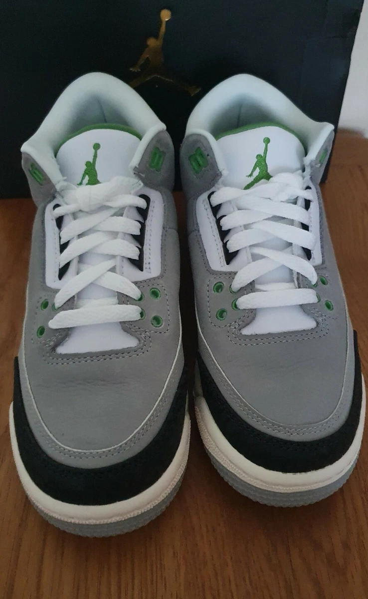 Nike Air Jordan 3 Retro Grey/Chlorophyll UK Size 4 (37)NEW IN BOX | eBay