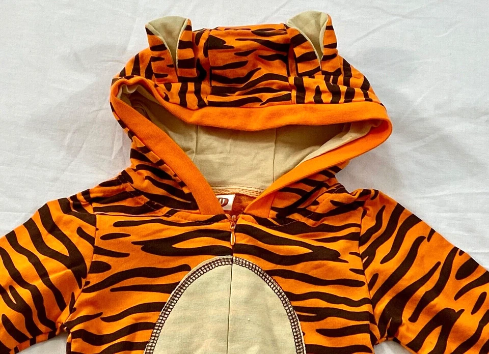toddler tiger costume size 2-5 month multicolor zipper hoodie long sleeve cotton - Image 4 of 4