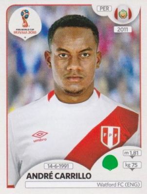 Panini Sticker Fußball WM 2018 Russia Nr. 251 Andre Carrillo PER Peru Bild NEU