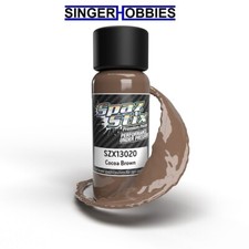 SPAZ STIX SZX13020 Cocoa Brown Airbrush Ready Paint, 2oz Bottle HRP