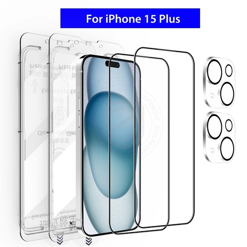 For iPhone 16e 15 14 13 12 11 Pro Max Tempered Glass Screen ProtectorX2+LensX2 - Picture 17 of 31