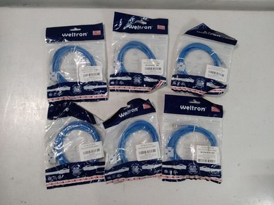 Weltron 5FT Blue CAT5e UTP Patch Cable RJ45 Network Ethernet Cord Qty. 6
