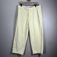 Chaps True American Chino Pants Men's Size 36x30 Flat Front Yellow