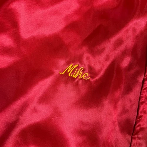 Vintage Soffe US Marines Satin Bomber Jacket Mens XXL Red USMC Embroidered  USA image 5