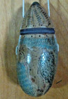 Carved Hand- Painted Gourd Cross Body Purse, Vintage, Shark, bird, Boho look — photo 2