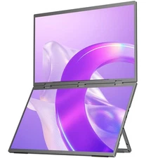 UPERFECT 18.5 Inch Dual Monitor 1920 * 1080 FHD Triple Screen Foldable Display