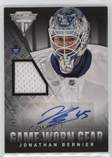 2013-14 Panini Titanium Game-Worn Gear 35/100 Jonathan Bernier #GA-JBE Auto 0k70