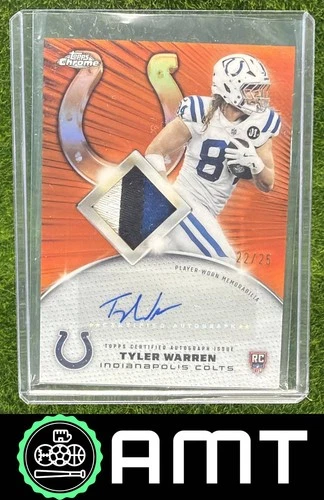 2025 Topps Chrome Tyler Warren Rookie Patch Autographs (RAW)