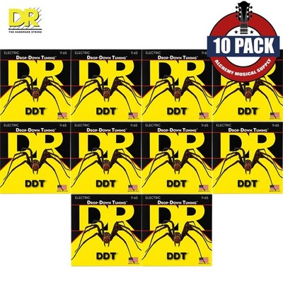 10-PACK DR DDT7-11 7-String Drop Down Tuning Nickel Guitar Strings 11-65