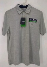 Chaps Golf Polo Shirt Men's Size M Harbor Mist Gray Stretch Short Sleeve NWT