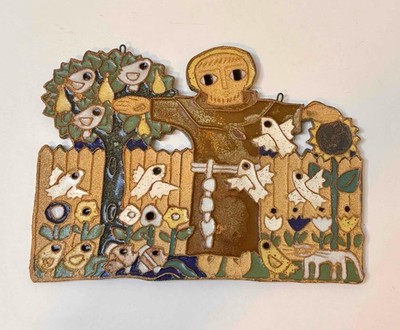 St. Andrews Abbey Joy of St. Francis Ceramic Pottery Hanging Wall Plaque