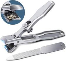 German Nail Clippers for Men with Catcher, Heavy Duty Toe Nail Clippers for Thic