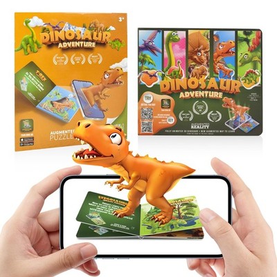 Dinosaur Augmented Reality (AR) Flash Cards & 3D Puzzle Book, 5-in-1 Interact...