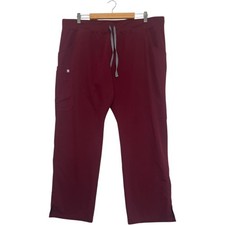 Figs Scrub Pants Womens XXL Red Maroon Kade Cargo Technical Collection Work