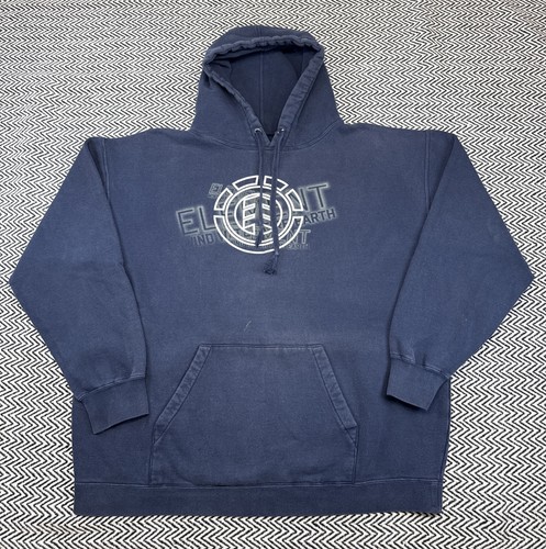 Vtg Element Hoodie Mens XL Y2K Skate Grunge Pullover Sweatshirt Thumbholes BAM