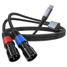 USB C to Dual XLR Male Audio Cable, 32Bit/384Khz Male XLR to USB C Cable Output