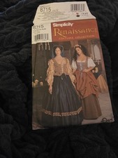 Listing TitleVintage Simplicity 8715 Renaissance Costume Pattern Size U 16 18 20