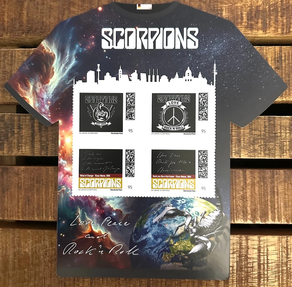 GERMANY 2025 SPECIAL-EDITION 60 YEARS SCORPIONS SET of 3 SHEETS / 4 issues MNH ! - Image 2 of 4