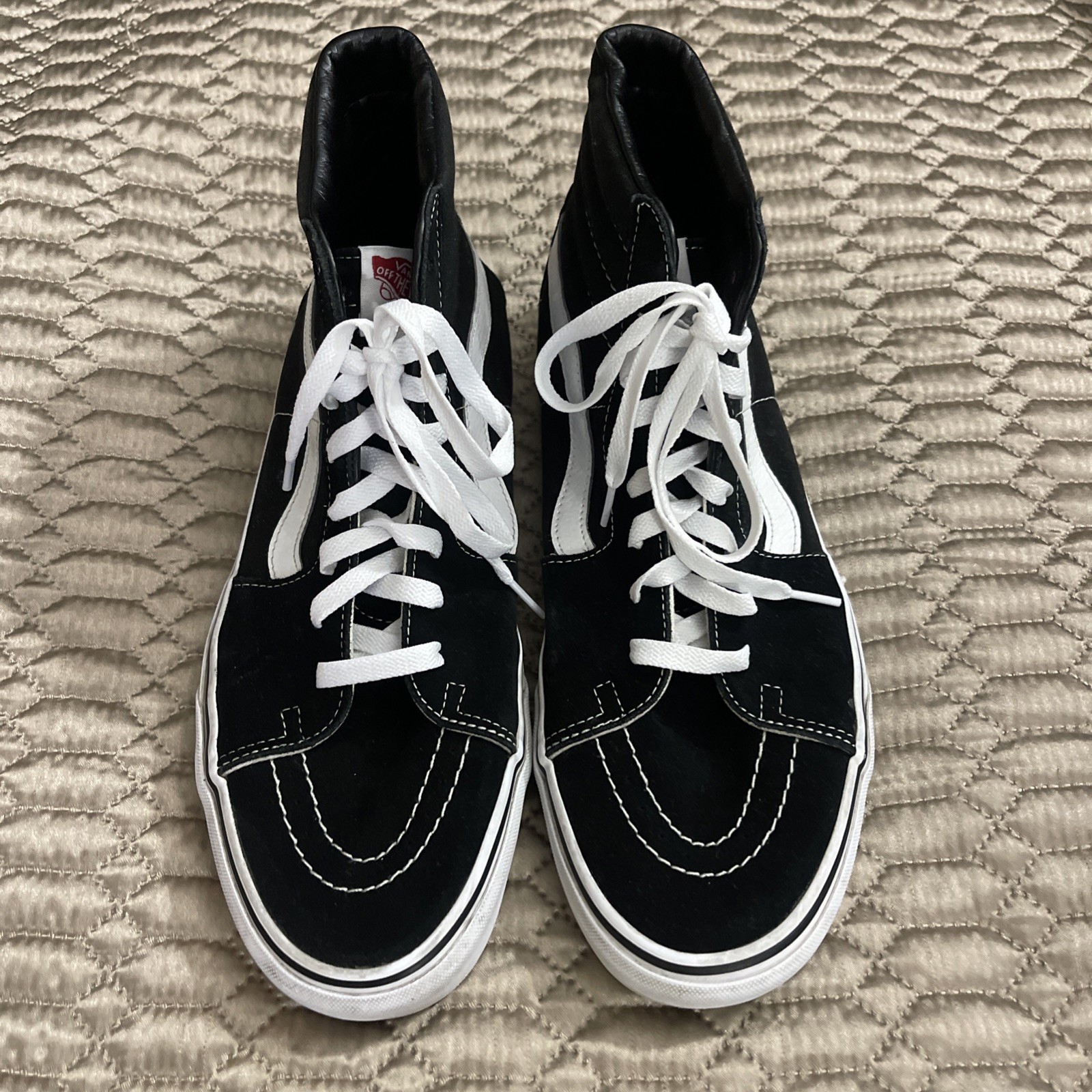 VANS Off The Wall Mens 13 Hi Top Blk Suede Shoes Skate Sneakers.  Recenter Cond