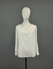 A.P.C. Rue Madam Paris Silk White Oversized Long Sleeve Blouse Tunic Shirt Sz M