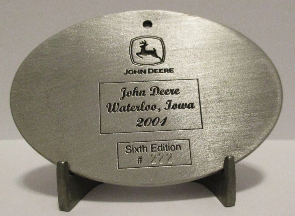 John Deere Waterloo 8520 tractor peltre adorno de Navidad Navidad 2001 jd 6ª edición Foto 4 de 4