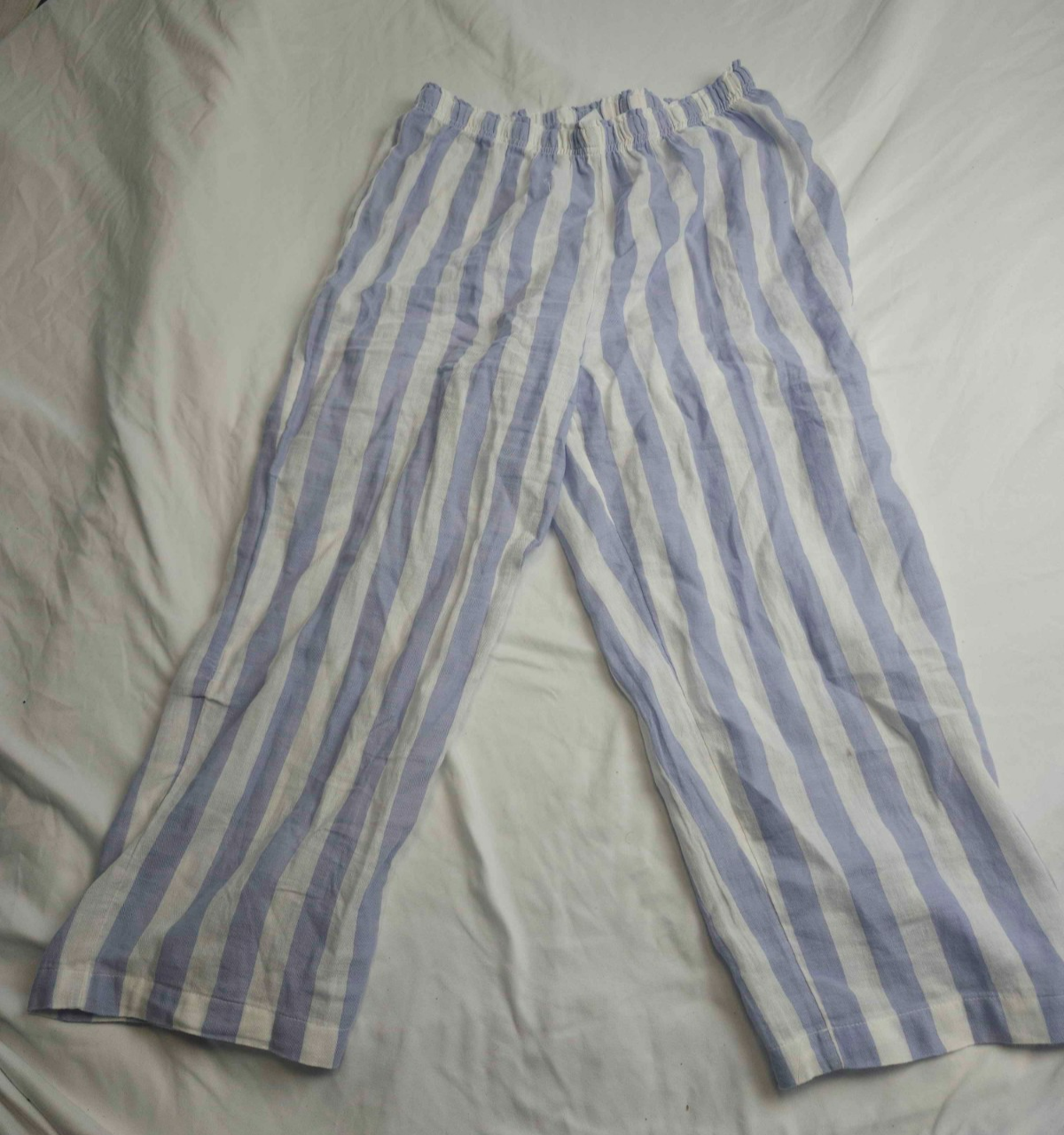 Cynthia Rowley Pajama Pants Womens Medium Blue White Striped Coastal Grandmacore