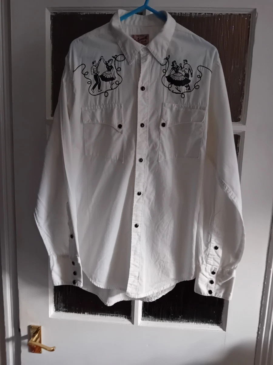 Chemise Cowgirl Ranch And Town Vintage - Femme Taille 12, Bleu/noir, Snaps