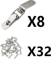 8 Pcs Stainless Steel 90 Degree Spring Toggle Lock with Clasp Buckle Latch an...
