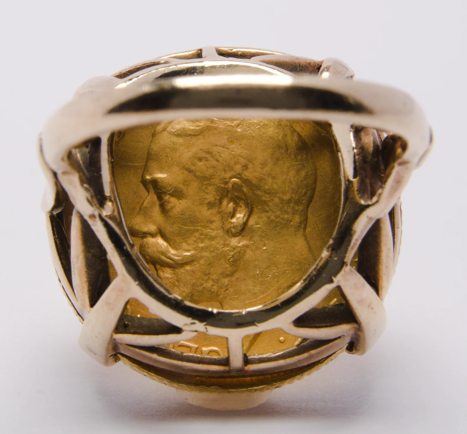 1915 Gold Full Sovereign & 9ct Ring Mount - Size O - 13.62g | eBay UK
