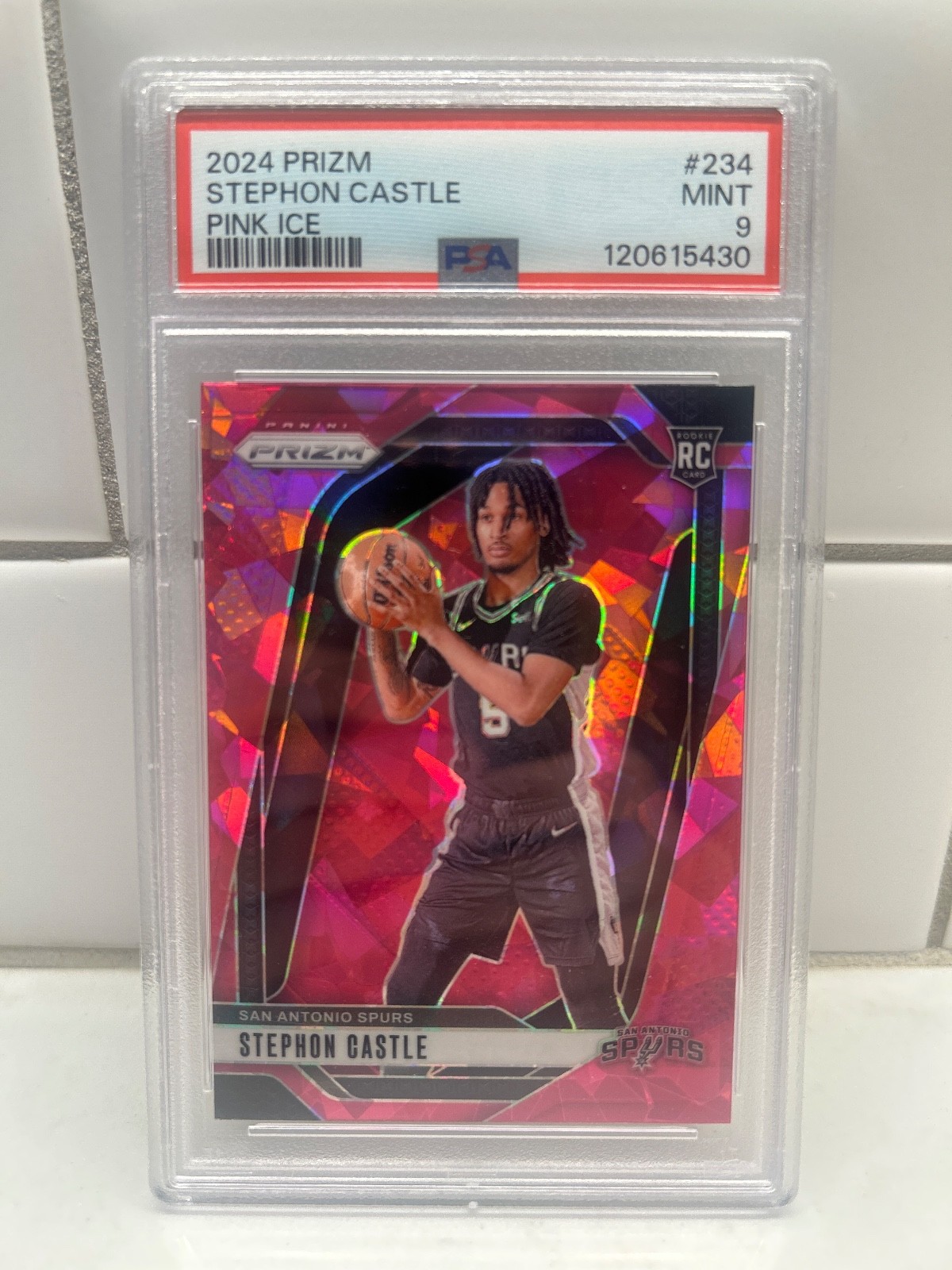 2024 Panini Prizm #234 Stephon Castle PSA 9 RC Pink Ice